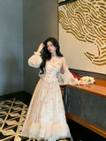 KYLETHOMASW  -  French Elegant Summer Women Dress Chic Romantic Print Princess Evening Dress New Fashion Female Lace Patchwork Fairy Dress 2025