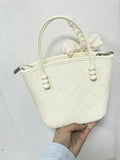 KYLETHOMASW  -  Retro White Handle Messenger Bag Women Silk Ribbon chic Large Capacity Bucket Bag Ladies Casual Crossbody Bags Aesthetic