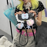 KYLETHOMASW  -  Y2k Aesthetic Lolita Mini Schoolbags Streetwear Sweet Kawaii Bags for Women All Match Patchwork Lace Backpacks Japanese Fashion