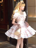 KYLETHOMASW  -  Japanese Sweet Kawaii Lolita Elegant Dress Women Bow Design Vintage Birthday Dress Female Fairy Chic Korean Popular Clothes
