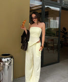 KYLETHOMASW  -  Women's Solid Color Sleeveless Tube Top Trousers Set Women's Sexy Casual Two-piece Set