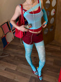 KYLETHOMASW  - Y2K Millennium Hot Girl Dopamine Blue Polka Dot Stockings Summer Sun Protection Dot Printed Stockings Ins Korean Style Pantyhose