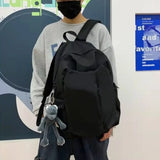KYLETHOMASW  -  Unisex Fashion Computer Backpack Large Capacity Solid Color Student Schoolbag Zipper Casual Travel Shoulder Bag Women