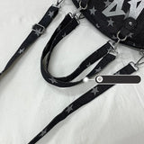 KYLETHOMASW  -  Star Print Bowling Ita Bag Large Capacity Denim Shoulder Bag Clear Window Crossbody Handbag Adjustable Strap Women Casual Bag