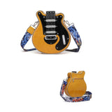 Kylethomasw Crossbody Bag Creative Guitar Shoulder Bags Zipper Bag for Girls Women PU Leather Bag Purse