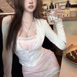 KYLETHOMASW  -  Japanese Retro 3 Piece Set Women Chic Y2k Crop Top Shirt + Casual Mini Skirts Evening Party Outfits Vintage Suits Chic T Shirts