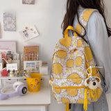 KYLETHOMASW  -  Retro Bohemian Style Colorful Student Schoolbags Large Storage Bag Sunflower Travel Backpack Laptop Backpacks Back To School
