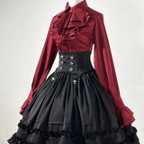 KYLETHOMASW  -  Spring Autumn Shirts&blouses Women Tops Ruffles Japanese Style Lolita Vintage Blusas Mujer Fashion Solid Elegant Camisas