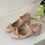 KYLETHOMASW  -  Gentle Wind Bow One Strap Mary Jane Shoes Women's Summer Block Heel Pump Shoes