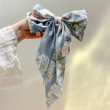 Kylethomasw New Women Fashion Hairpins Silk Ribbon Bow Braided Hair Clips  Printed Floral Barrette Hair Accessories Girls Headdresses