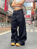 Kylethomasw Y2k Denim Low Waist Jeans Women Harajuku Wide Leg Baggy Pants High Street Oversize American Retro Cargo Trousers Grunge