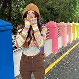 KYLETHOMASW  - Striped Short Knitted Cardigan Women Spring and Autumn New Gentle Soft Glutinous Vintage Sweater Coat Slim Design Top