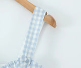KYLETHOMASW  -  Women Lace Up Bandage Back Patchwork Plaid Dress Sexy Corset Style A-line Midi Casual Summer Dresses Sling Robe