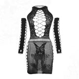 KYLETHOMASW  -  New Japanese Summer Y2k Subculture Millennial Hot Lace Sleeve Vest Sexy Perspective Hollow Inside For Women