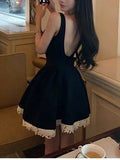 KYLETHOMASW  -  Black Strapless Slim Fit Women's Dress Sexy Backless Gown Elegant Minimalist Design Perfect for Spring Occasions