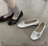 KYLETHOMASW  -  Size 42 Punk Buckle Straps Mary Jane Flats Shoes Women Slip On Comfortable 2000's Round Toe Eyelet Bow Y2K Casual Ballet Shoes