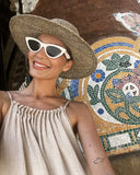 KYLETHOMASW  -  Holiday Dress Women French Lazy Backless Suspender Dress Elegant Khaki Pleated Halter Midi Loose Summer Dress Women