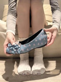 KYLETHOMASW  -  Polka Dot Mary Jane Shoes Women Sweet Ruffle Internal Elevation Shoes Ladies Soft Sole Slip on Daily Comfort Dress Footwear