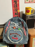 KYLETHOMASW  -  Love Embroidery Series Original Shoulder Cowboy Bag Student Party Bag Retro Handbag Y2k Backpack