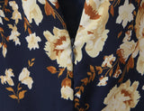 KYLETHOMASW  -  Summer French Vacation Flower Print Lace-up Slim Slash Neck Sleeveless Spaghetti Strap Dresses