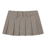 KYLETHOMASW  -  Ruramerican Fashion Summer High Waist A-line Skirt French Vintage Office Lady Draped Jupe Y2k Simple All Match Buttons Skirt