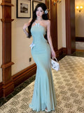 KYLETHOMASW  -  Women Vacation Clothes Sweet Hollow Sexy Halter Skinny Maxi Long Dress Elegant Lady Fashion Evening Party Prom Vestidos Robe New