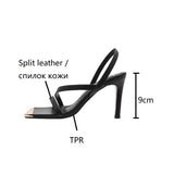 Kylethomasw Fashion Women Sandals Open Toe Thin Heel Women Shoes Split Leather Shoes Women Band Designer Sandals Sexy Super High Heel Shoes