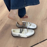 KYLETHOMASW  -  Retro multi-color sports shoes, ballet shoes with elastic bands, round toe, flat bottom, shallow opening Mary Jane style women's