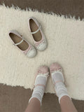 KYLETHOMASW  -  Fashionable  Knot Flat Heel Mary Janes Shoes Slip-On round Toe Rubber Outsole Summer Season Women's Footwear