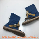 KYLETHOMASW  -  Blue  Shoes Buckle Gladiator Sandals Women Summer Jeans Boots booties sandalias Size 43