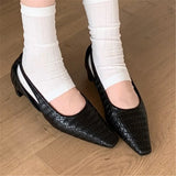 KYLETHOMASW  -  New Women Sandal Shoes Fashion Shallow Slip On Slingback Sandals Flat Heel Dress Sexy Pumps Shoes