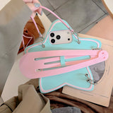 KYLETHOMASW  -  Y2K Star Shape Phone Case for iPhone 18 Pro Max 15 16 17 Pro Max Cute Silicone Crossbody Strap Hair Clip Kawaii Cover for Girls