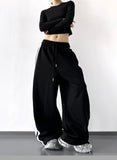 KYLETHOMASW  -  Y2K Vintage Striped Sweatpants Women Harajuku Japanese Oversize Baggy Pants Retro High Waist Loose Casual Streetwear Trousers