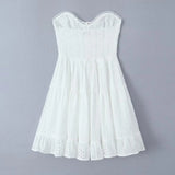 KYLETHOMASW  -  Sexy Lace Wrap Chest Slim Fit Dress French Fashion Blogger Off Shouder White Summer Mini Dress Women