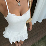 KYLETHOMASW  -  Summer New Suspender Short Skirt Waist Thin Hollow Suspender Dress