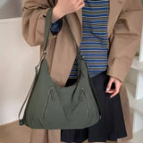 KYLETHOMASW  -  New Solid Simple Zipper Women's Handbags Streetwear Office Lady Shoulder Underarm Bag Y2k Aesthetic Fashion Chic Backpacks