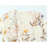 KYLETHOMASW  -  New Women Floral Print Casual Summer Wrap Dress Cross V Neck A-line Short Robe French Style Holiday Dresses
