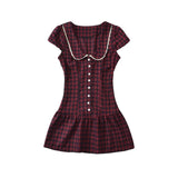 KYLETHOMASW  -  Evening Party Dresses Short Lace Trim Luxury Dresses Women Summer Polka Dot Print Short Sleeve Dresses Sexy