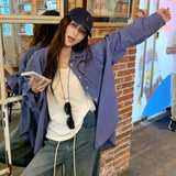 Kylethomasw Polo Collar Loose Casual Plaid Long-sleeved Shirt Women 2024 Autumn New Korean Contrast Color Patchwork All-match Tops