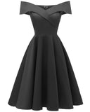 KYLETHOMASW  -  New Vintage Women Summer Dresses Off Shoulder V-Neck Retro 50s 60s Elegant Dress Sexy Rockabilly Party Dress Midi Vestidos