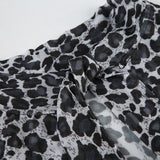 KYLETHOMASW  -  Printed irregular low cut scarf tie T-shirt pure desire style thin mesh top with breasted mesh