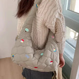 KYLETHOMASW  -  Cartoon Embroidered Saddle Bags for Woman Casual Commuter Sac Femme Shoulder Crossbady Bag Bolsos mujer Casual Bolsas Bolsa
