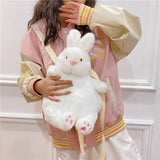 Kylethomasw Anime Plush Backpack Kawaii Rabbit And Duck Plush Doll Toy Soft Purse Cosplay Pochita Pillow Bag Birthday Gift For Kids 2024 New