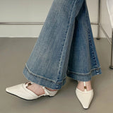 KYLETHOMASW  -  Elegant T Strap Designer Slide Slipper Women Summer Fashion Metal Decoration Office Sandal Party Backless Dress Pumps for ladies