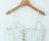 KYLETHOMASW  -  Vintage Floral Print Holiday Sexy Sweet Camis Women Lacing Up Bandage Back Summer Tops