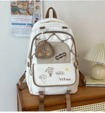 KYLETHOMASW  -  High-value Female High School Student Schoolbag Macaroon Contrast Color Cute All-match Backpacks Large-capacity College Backpack