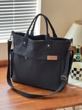 KYLETHOMASW  -  Cloth Handbag Thickened Canvas Shoulder Bag Simple Commuter Student Handheld Crossbody Tote Bags With Zipper