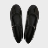 KYLETHOMASW  -  Luxury Brand Patent Leather Round Toe Ballet Flats Women Fashion Shallow Belt Buckle Designer Shoes Elegant Party Dress Shoes