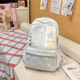KYLETHOMASW  -  High-capacity Kawaii Students Women Backpacks Sweet Y2k Aesthetic Fashion Girls Star Schoolbags All Match Transparent Ita Bags