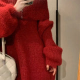 KYLETHOMASW  -  Sweater Pullover Women Autumn Winter Slash Neck Off Shoulder Loose Stretch Fashion Sweet Knitted Jumper Female Casual